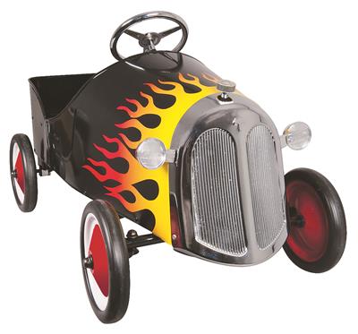 Black Flamed Hot Rod Pedal Car - 9705