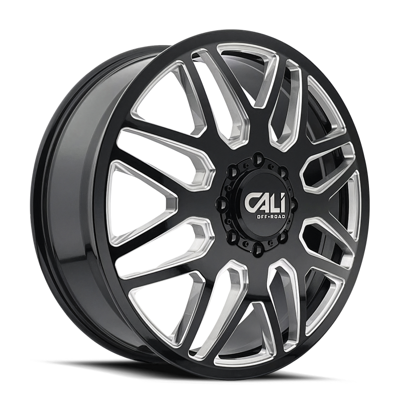 Cali Off-Road 9115D Invader Dually 22x8.25 / 8x210 BP / -232mm OS / 154.2mm Hub Gls Blk Mill Wheel 9115D-22879BMR232