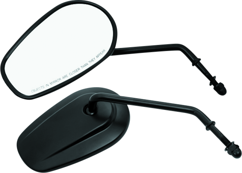 Bikers Choice Tapered Long Stem Mirrors Blk 482007