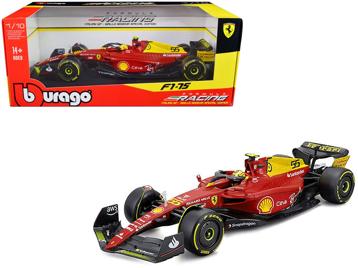Rapid Vehicles Ferrari F1-75 #55 Carlos Sainz "Giallo Modena" Formula One F1 Italian GP (2022)...