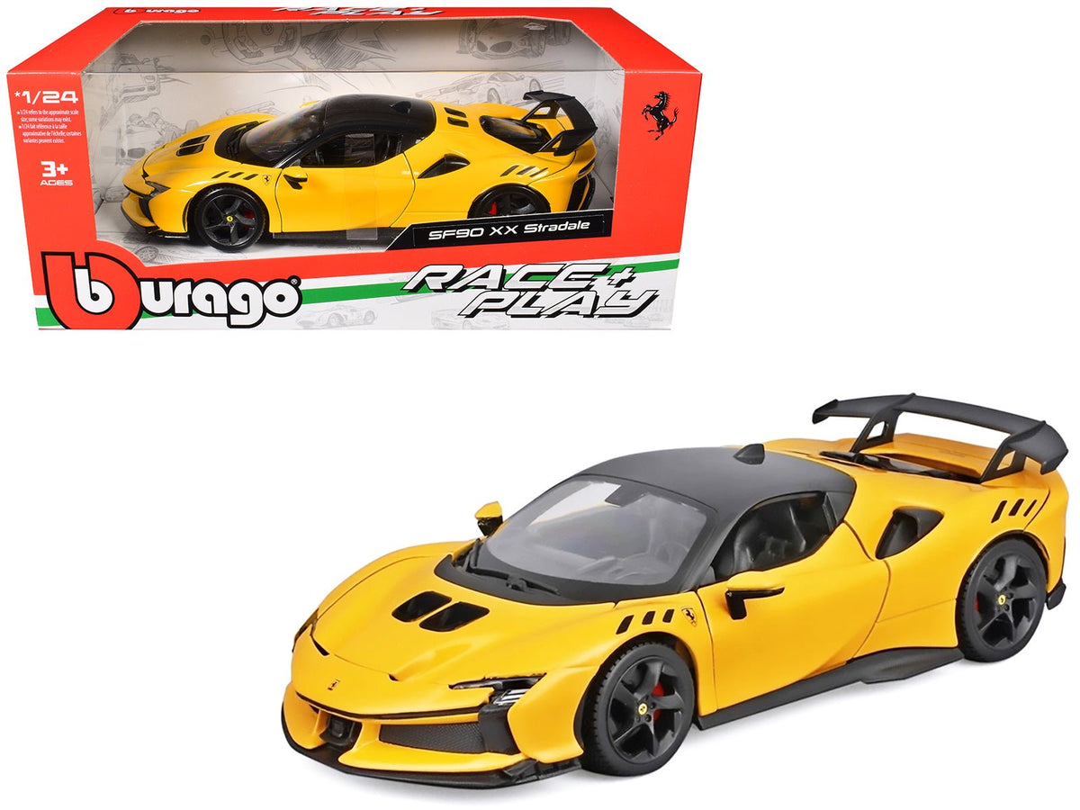 Rapid Vehicles Ferrari SF90 XX Stradale Yellow with Black Top "Race and Play" Series 1/24 Diecast...
