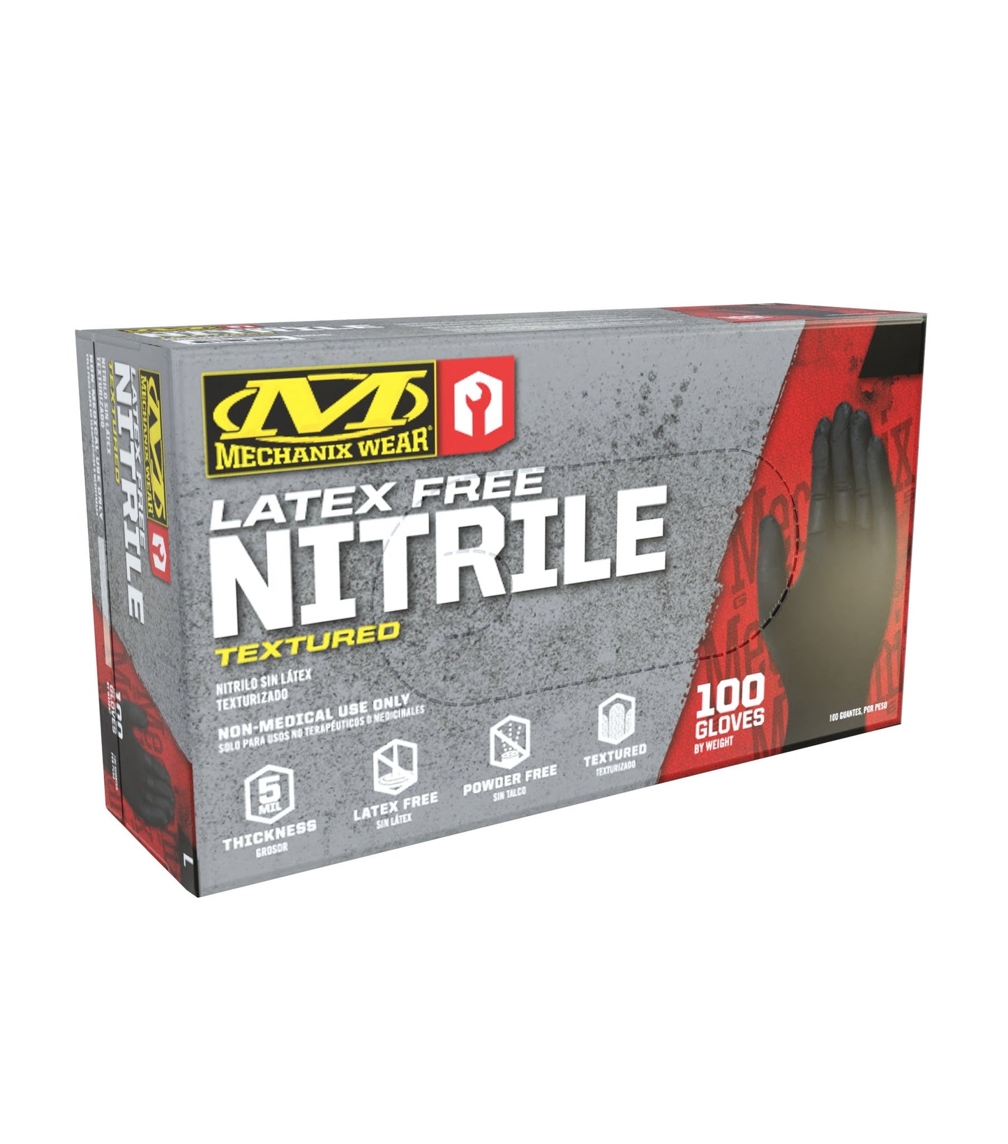 Mechanix Wear HD Black Nitrile 5 Mil LG - (100 Gloves Ea)