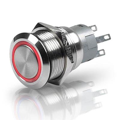 Hella Stainless Steel Push Button Off-On Switches - 958455001