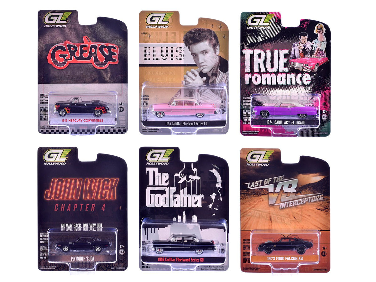 Rapid Vehicles "Hollywood Greatest Hits" (2025) Set of 6 pieces 1/64 Diecast Model Cars by...