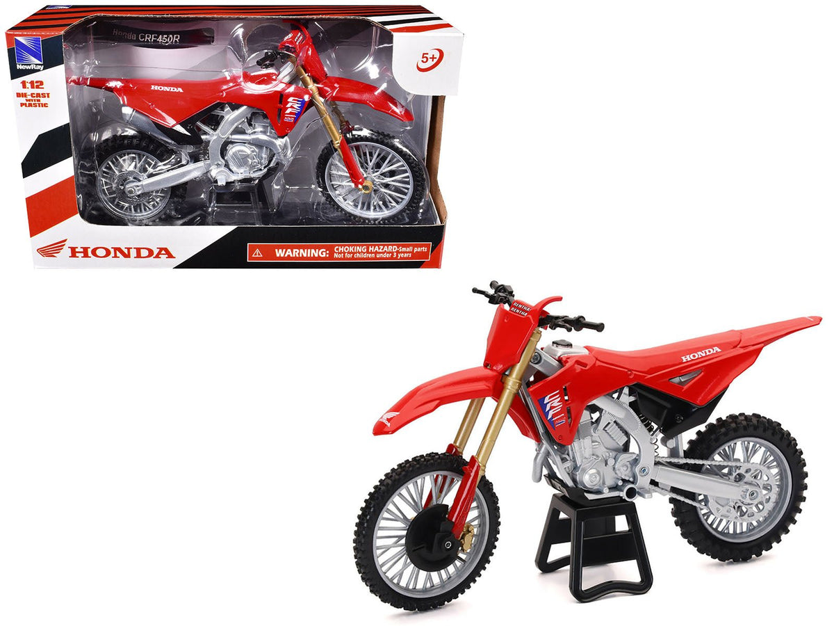 Rapid Vehicles Honda CRF450R Motorcycle Red with Black Accents 1/12 Diecast Model by New Ray ...