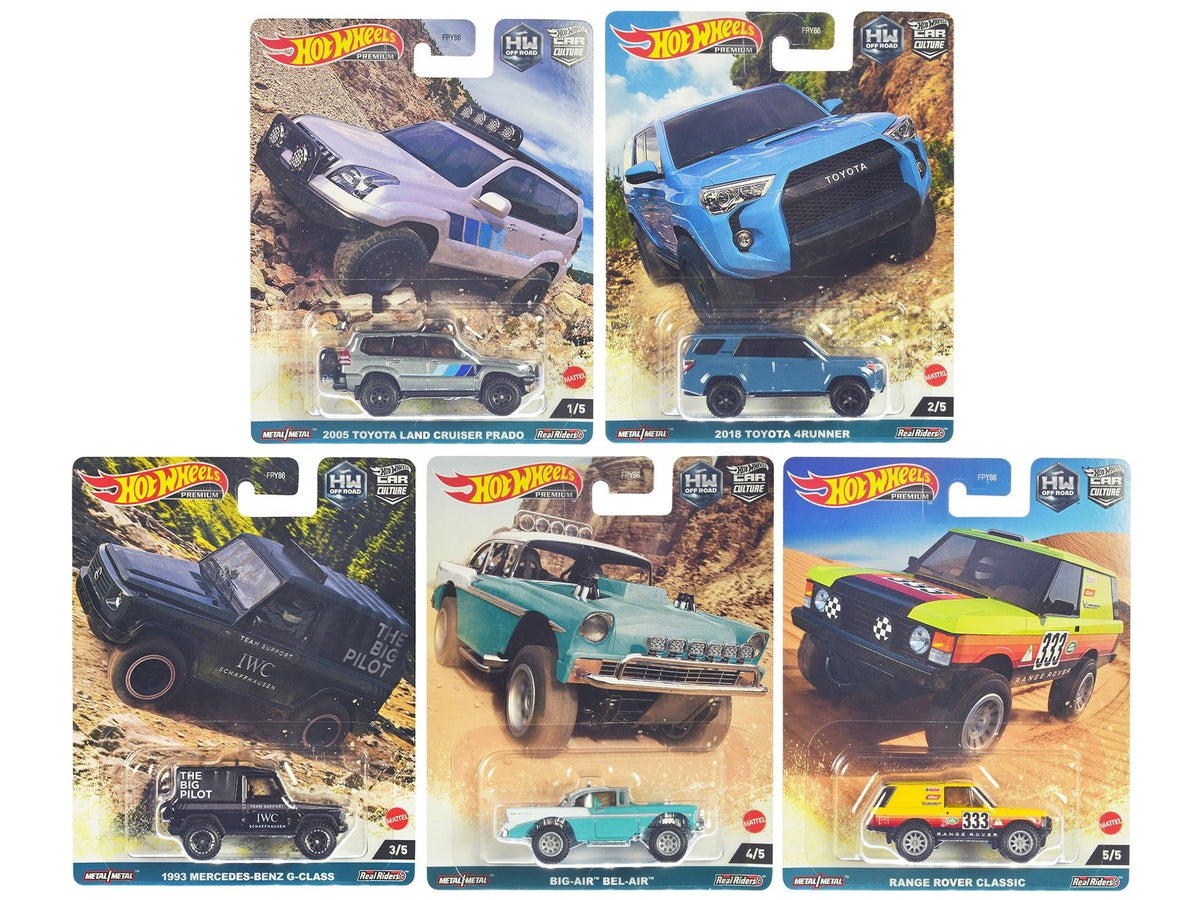 Rapid Vehicles "HW Off Road" 5 piece Set "Car Culture" Series Diecast Model Cars by Hot Wheels ...