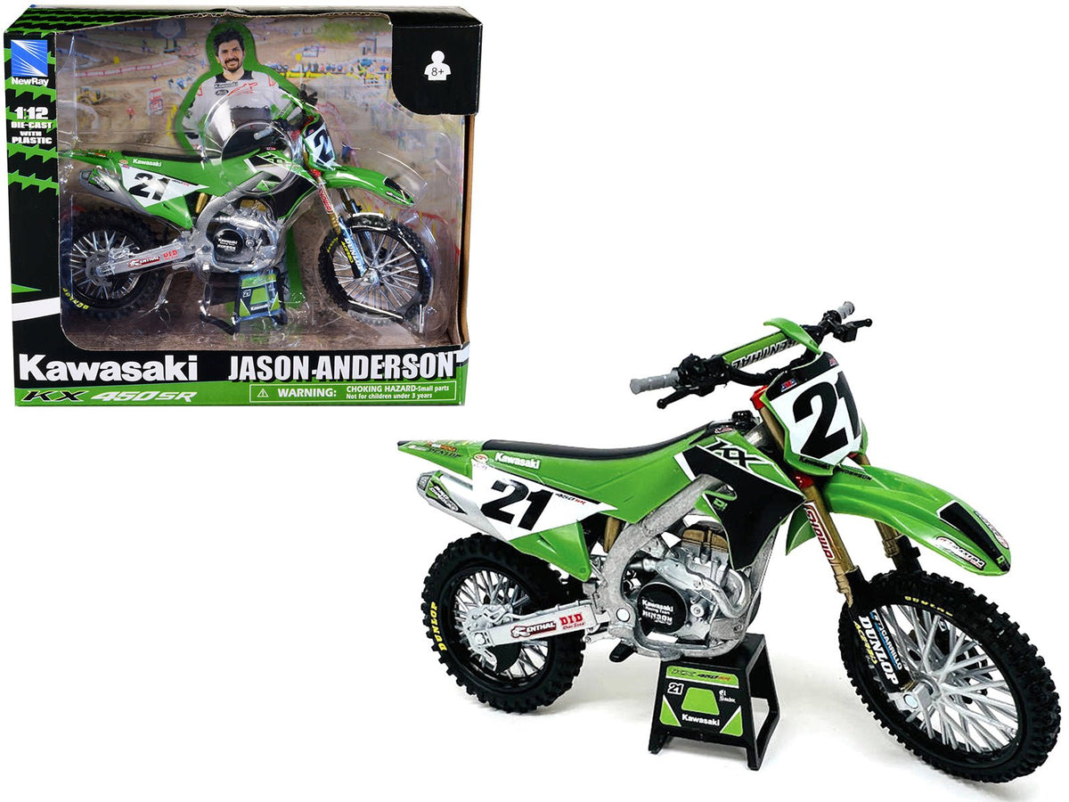 Rapid Vehicles Kawasaki KX450SR Dirt Bike Motorcycle #21 Jason Anderson Green and Black "Kawasaki...