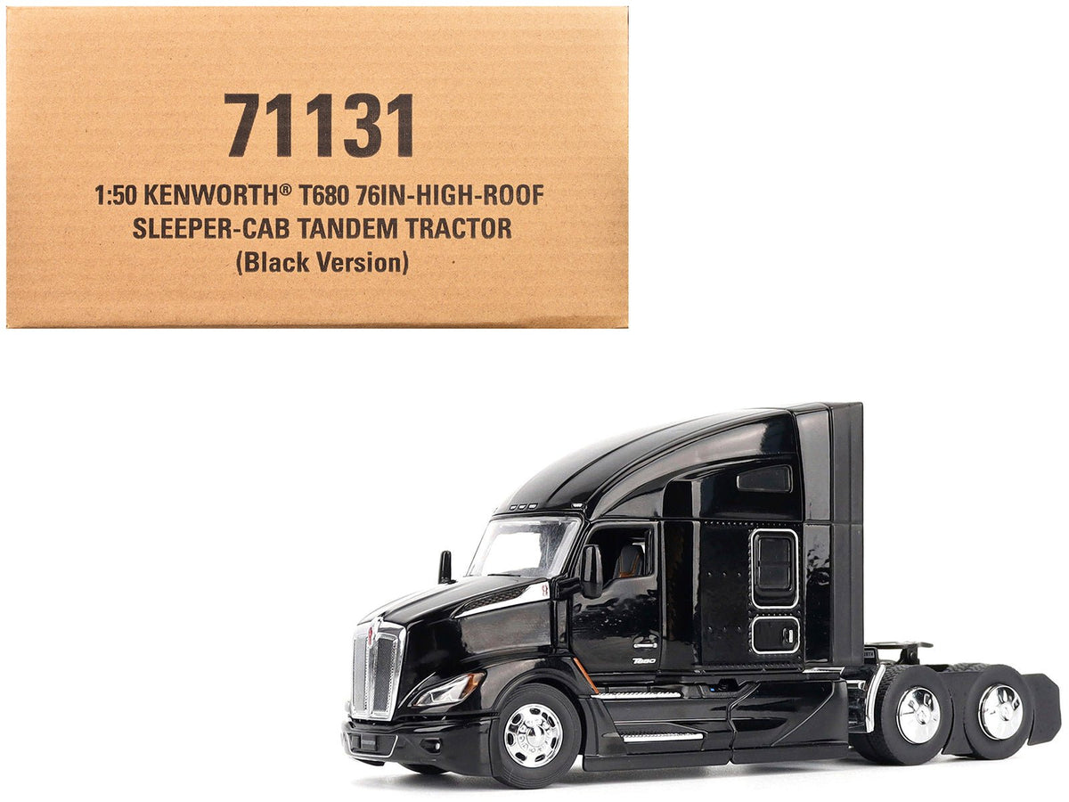 Rapid Vehicles Kenworth T680 76" High Roof Sleeper Cab Truck Tractor Black "Transport Series"...