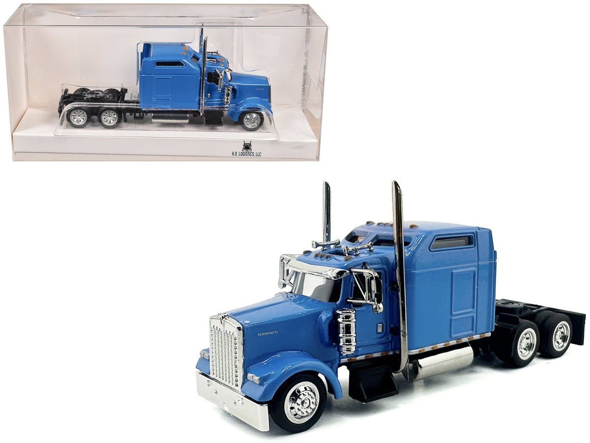 Rapid Vehicles Kenworth W900L Truck Tractor with Sleeper Cab Baby Blue 1/87 (HO) Scale Plastic...