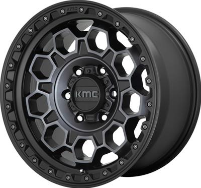 KMC KM545 Trek Satin Black with Gray Tint Wheels - 54579077418
