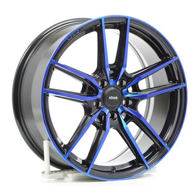 Konig Myth Gloss Black Wheels with Machined Blue Tint Face - MY8850843F