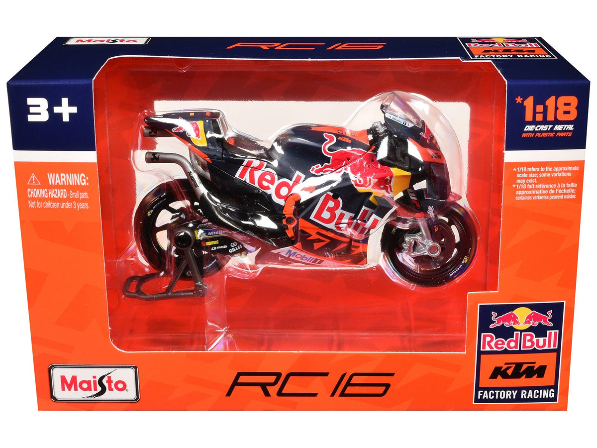 Rapid Vehicles KTM RC16 Motorcycle #33 Brad Binder MotoGP "Red Bull KTM Factory Racing" 1/18...