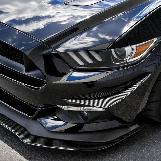Dry Carbon Fiber Front Bumper Canards for Ford Mustang