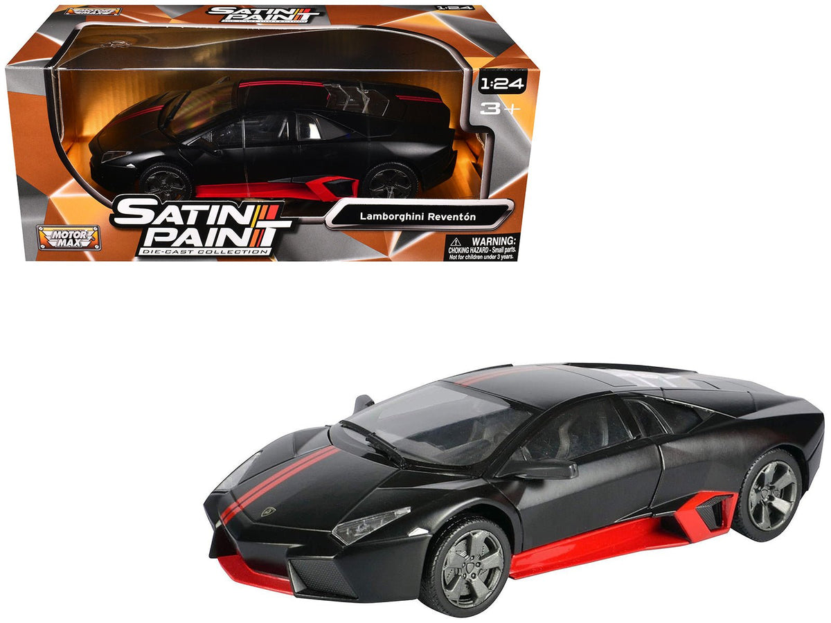 Rapid Vehicles Lamborghini Reventon Matt Black with Red Stripes "Satin Paint" Series 1/24 Diecast...