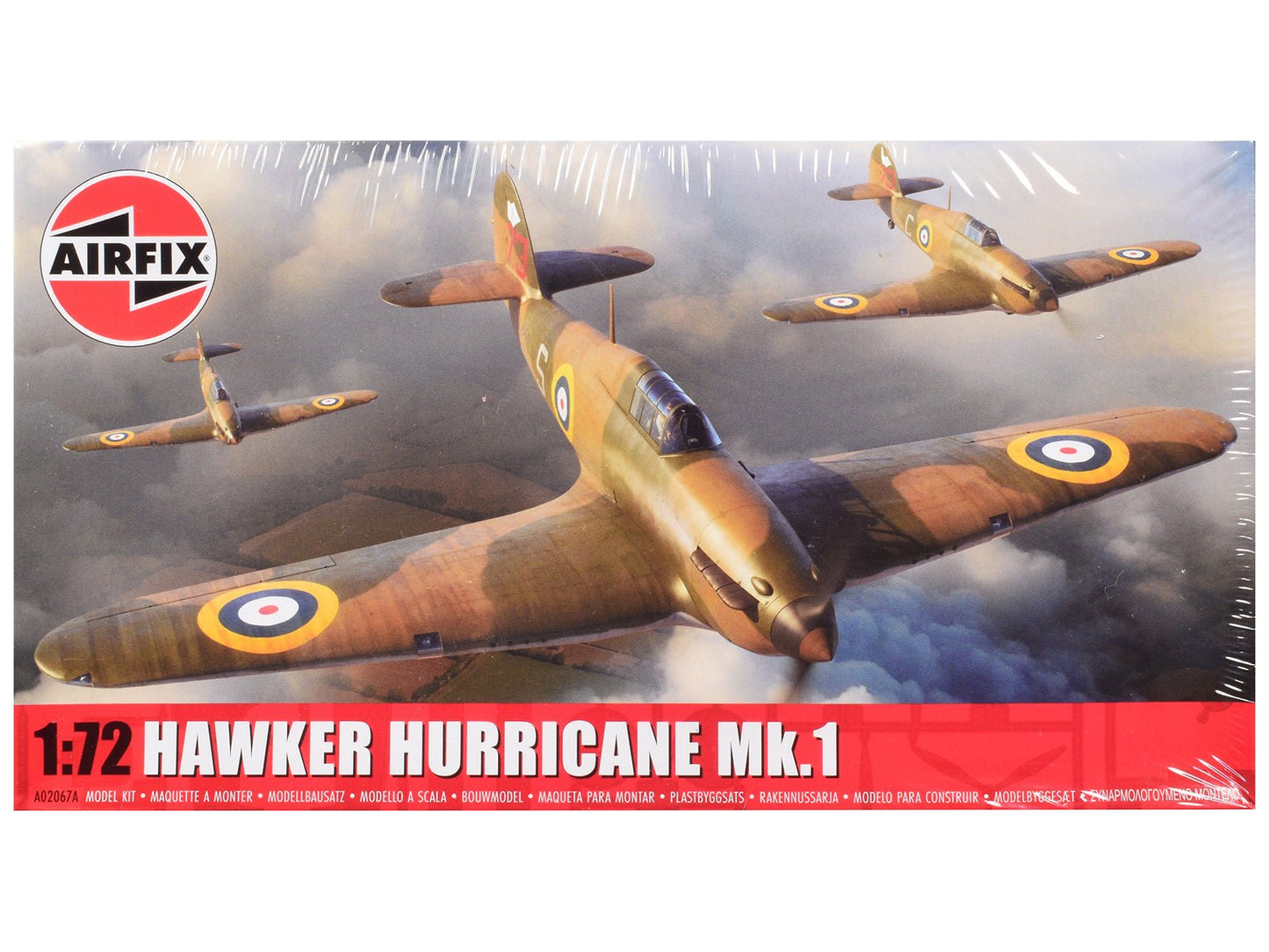Level 1 Model Kit Hawker Hurricane Mk.I Aircraft with 2 Scheme Options 1/72 Scale Plastic Model Kit by Airfix free shipping USA