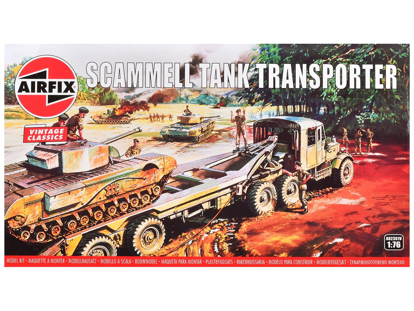 Level 2 Model Kit Scammel Tank Transporter 1/76 Plastic Model Kit by Airfix free shipping USA