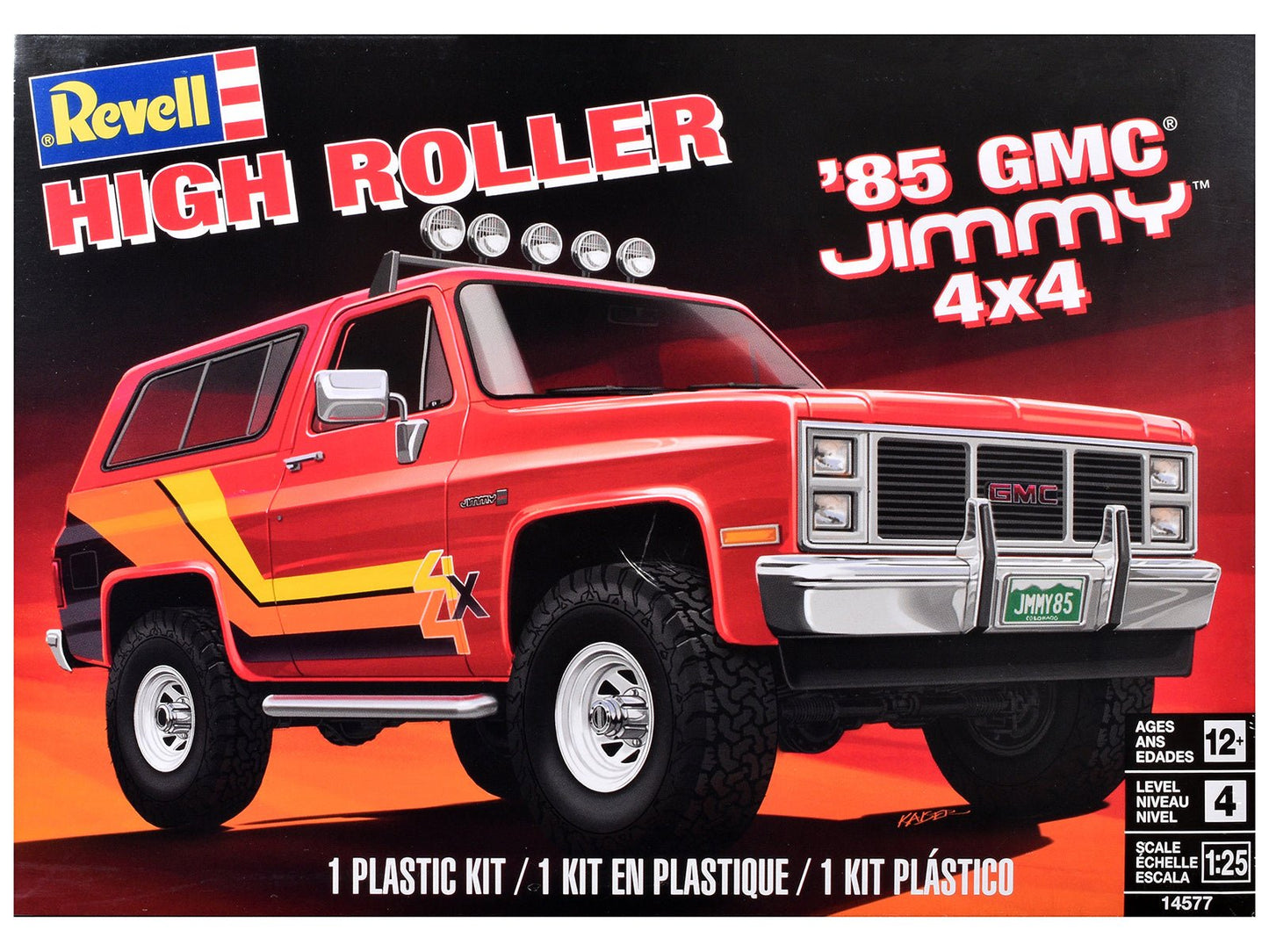 Level 4 Model Kit 1985 GMC Jimmy 4x4 "High Roller" 1/25 Scale Model by Revell free shipping USA