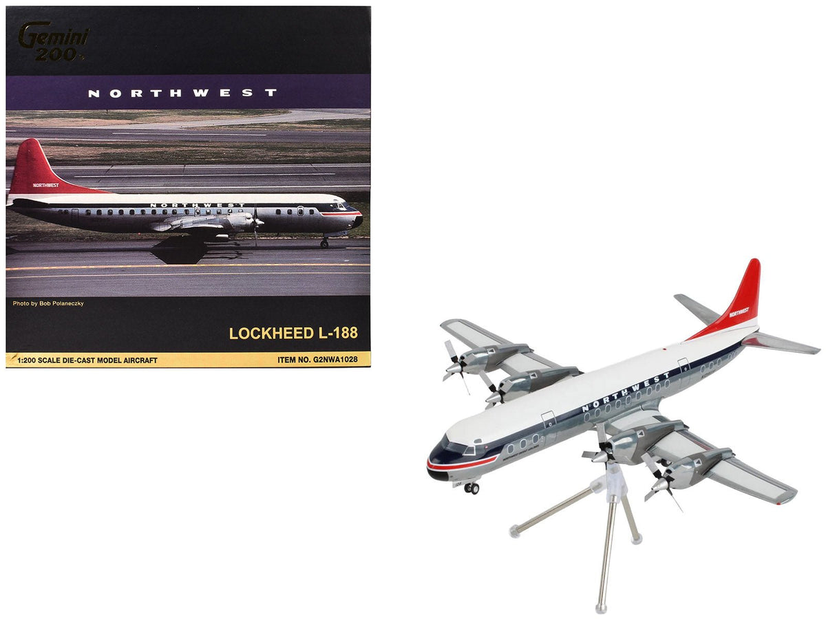 Rapid Vehicles Lockheed L-188 Electra Commercial Aircraft "Northwest Orient" (N128US) White and...