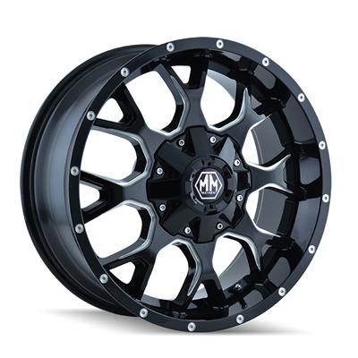 Mayhem Warrior 8015 Series Gloss Black Wheels with Milled Spokes - 80157937M18
