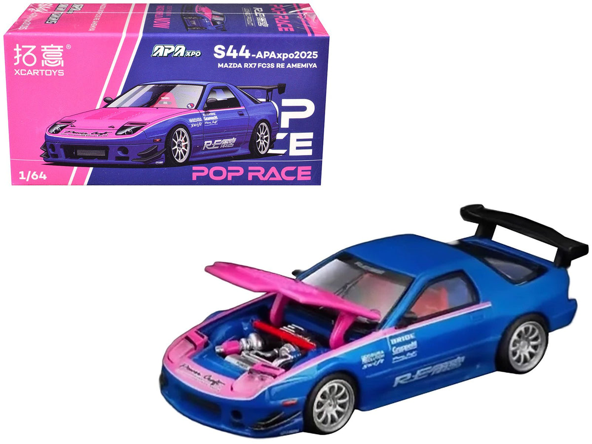 Rapid Vehicles Mazda RX7 (FC3S) RE Amemiya RHD (Right Hand Drive) Blue Metallic with Pink Hood...