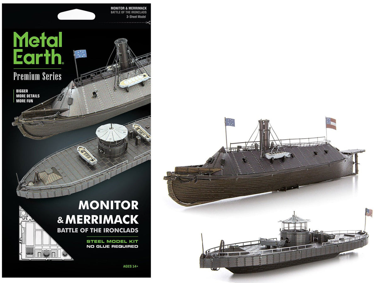 Rapid Vehicles Model Kit USS Monitor and USS Merrimack Ironclad Warships "Battle of the...