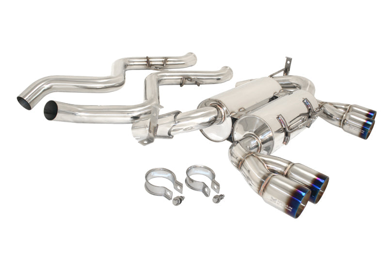 Megan Racing Axle-Back Exhaust - 2.5" Piping, Quad 3" Stainless Black Chrome Tips for 2008-2011 BMW M3 Base
