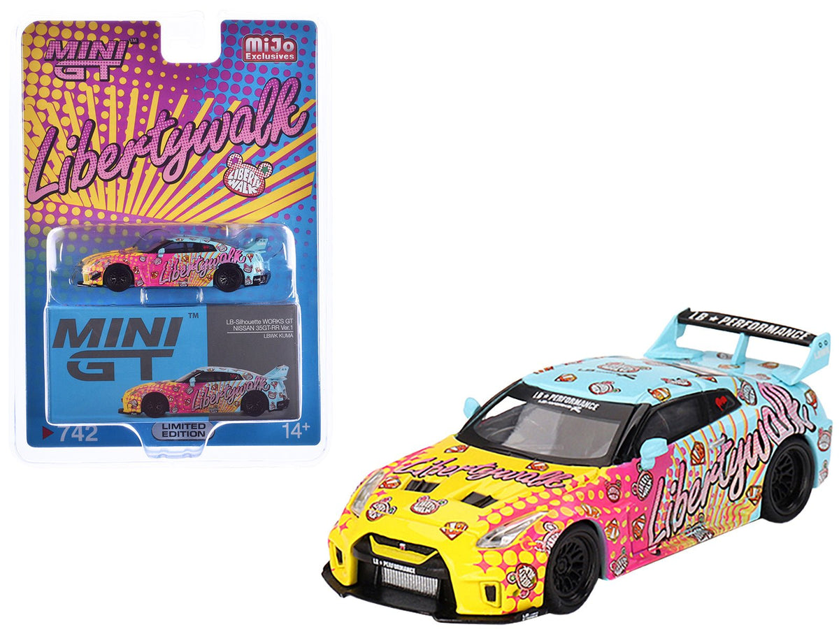 Rapid Vehicles Nissan 35GT-RR Ver.1 "LB-Silhouette Works GT" Light Blue and Yellow with Graphics...