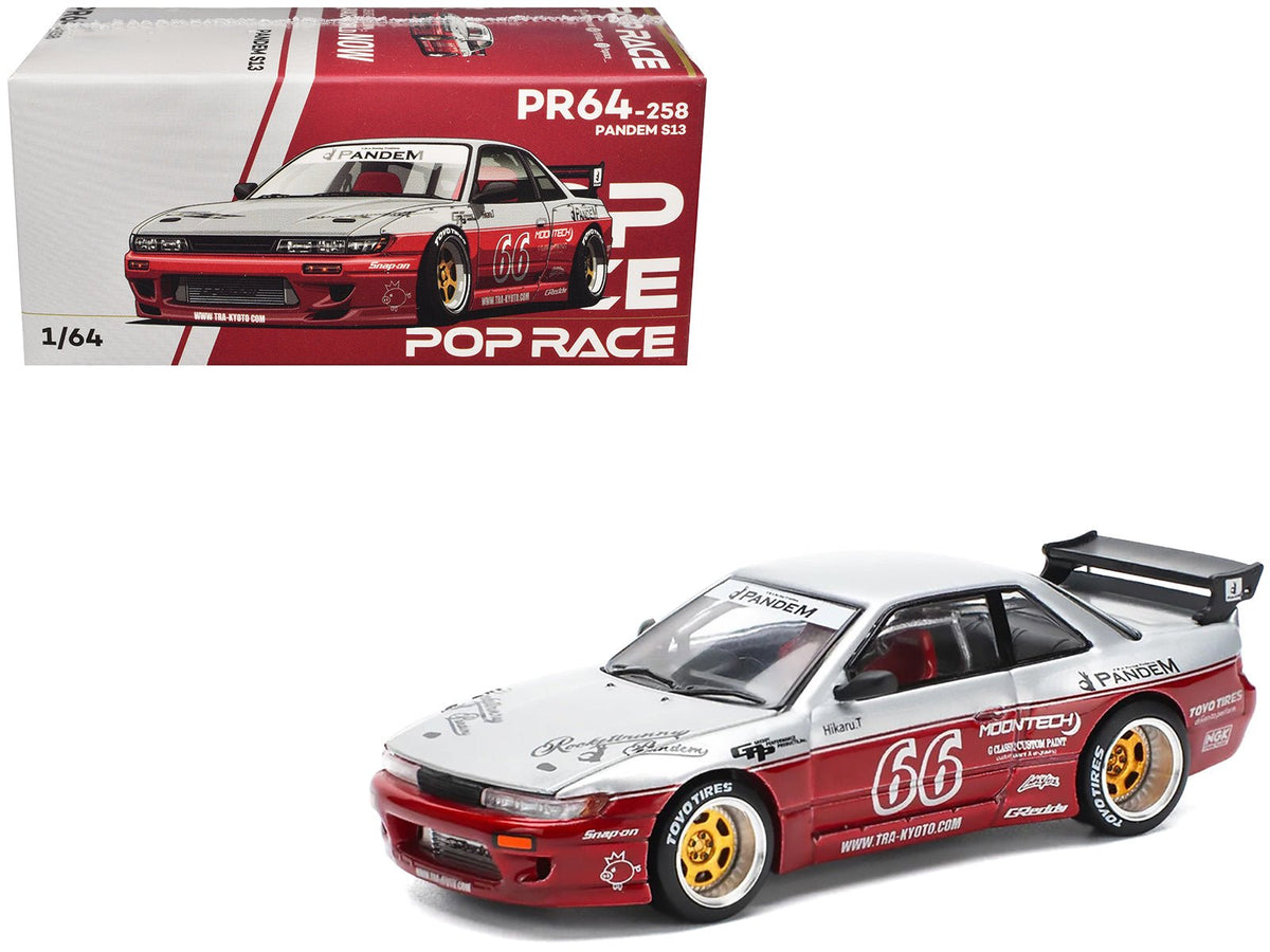 Rapid Vehicles Nissan Pandem S13 RHD (Right Hand Drive) #66 "Moontech" Silver and Red Metallic...