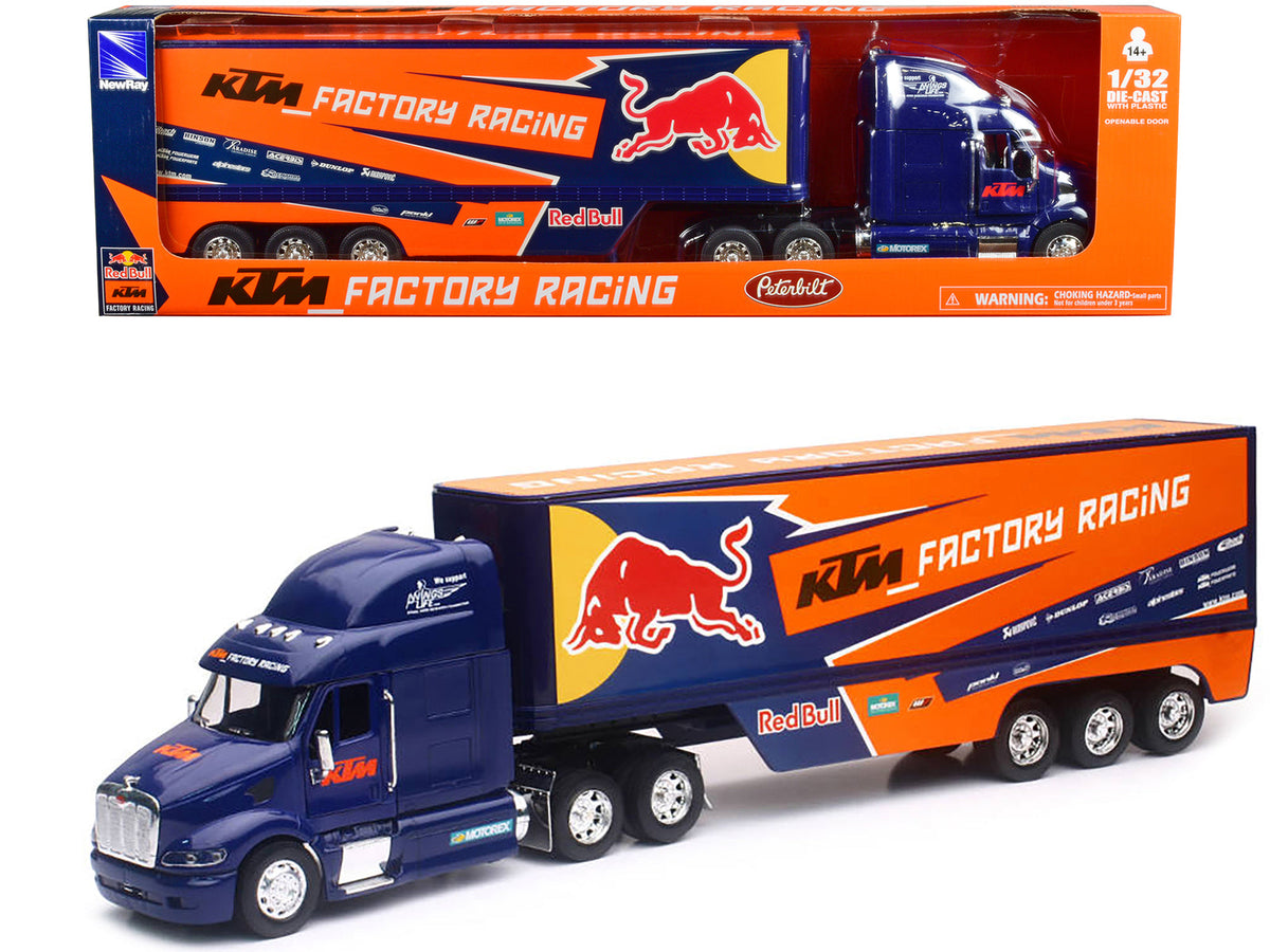 Rapid Vehicles Peterbilt 387 Truck Dark Blue "Red Bull - KTM Factory Racing" 1/32 Diecast Model...