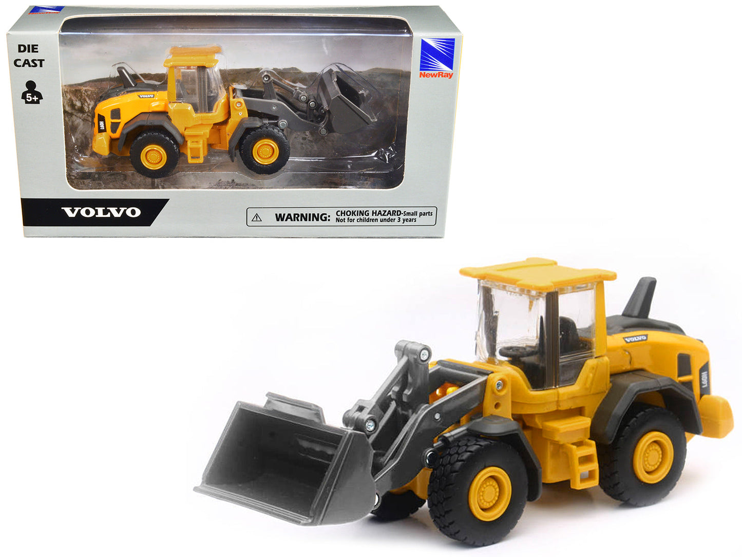 Volvo L60H Wheel Loader Yellow Diecast Model by New Ray free shipping USA