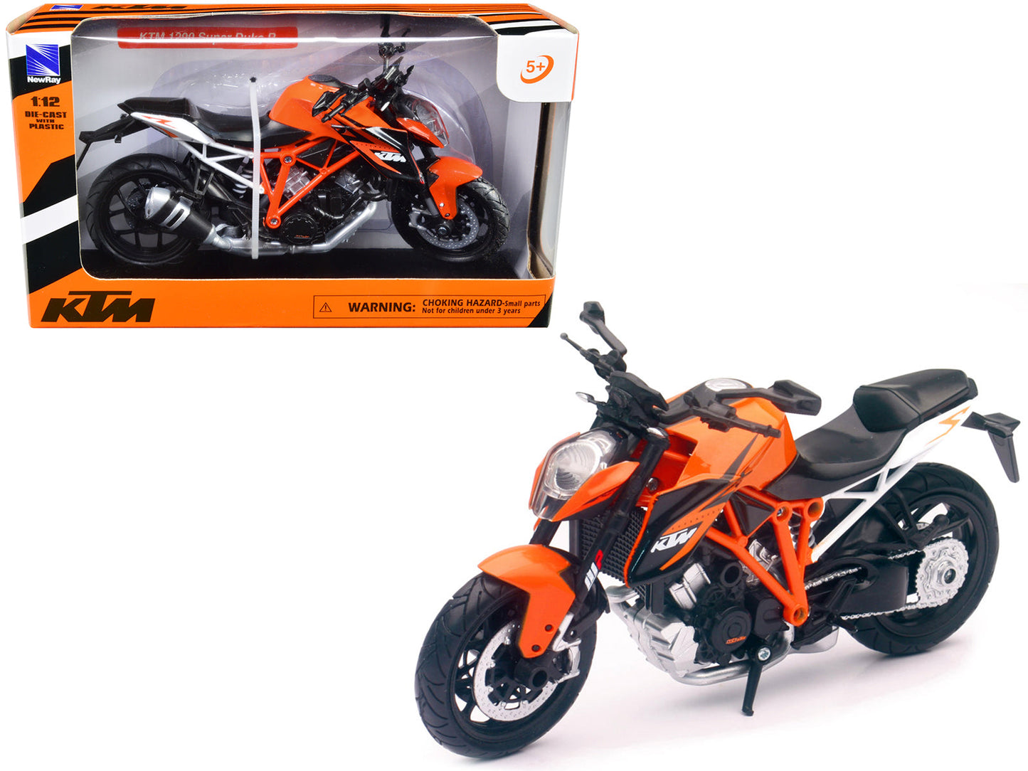 KTM 1290 Super Duke R Motorcycle Orange 1/12 Diecast Model by New Ray free shipping USA