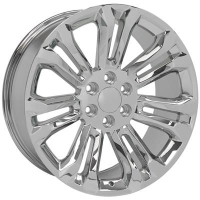 OE Wheels Wheel, Replacement, 22 in. x 9.50 in., Aluminum, Chrome, 6 x 5 1/2 in. Bolt Circle, 6 in. - 9514902