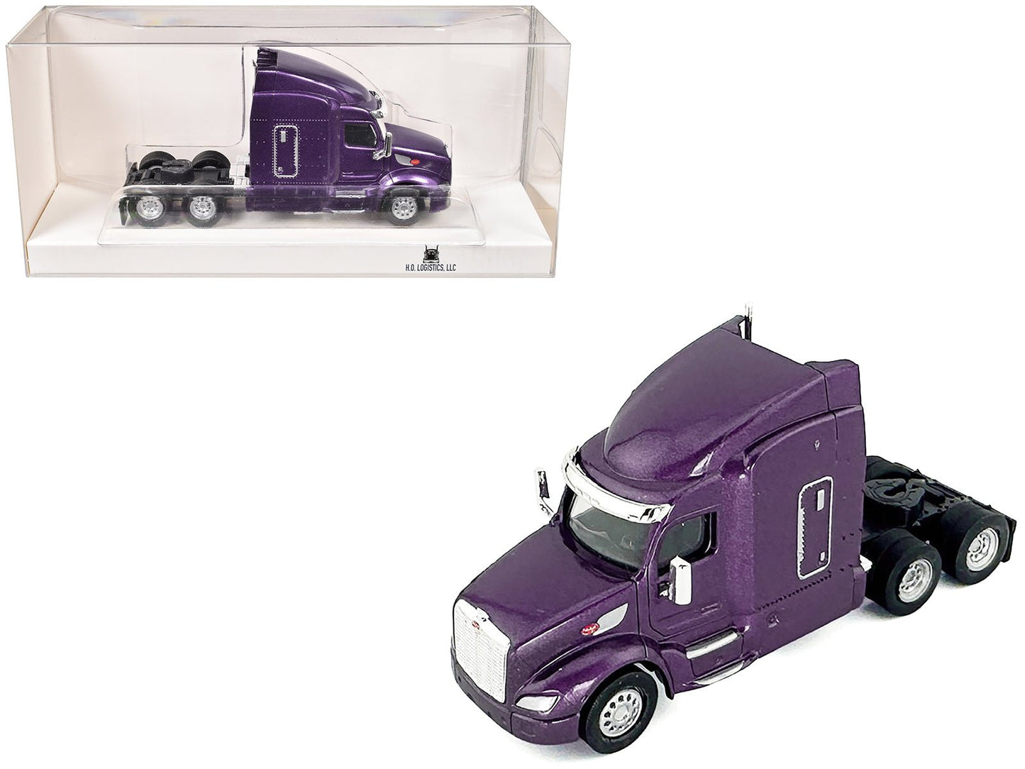 Peterbilt 579 Sleeper Cab Purple Metallic 1/87 (HO) Plastic Model Car by HO Logistics free shipping USA