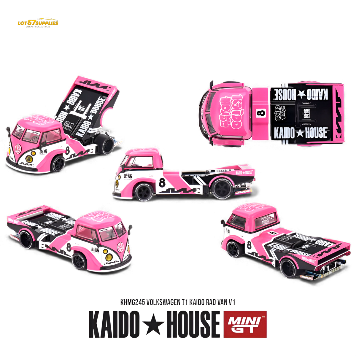 (Pre-Order) Mini GT x Kaido House Volkswagen T1 Pink 1:64