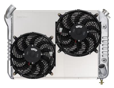 Cold Case Radiators 66-68 Corvette Big Block Aluminum Radiator Dual 12 Inch Fan Kit Cold Case - CHV713AK