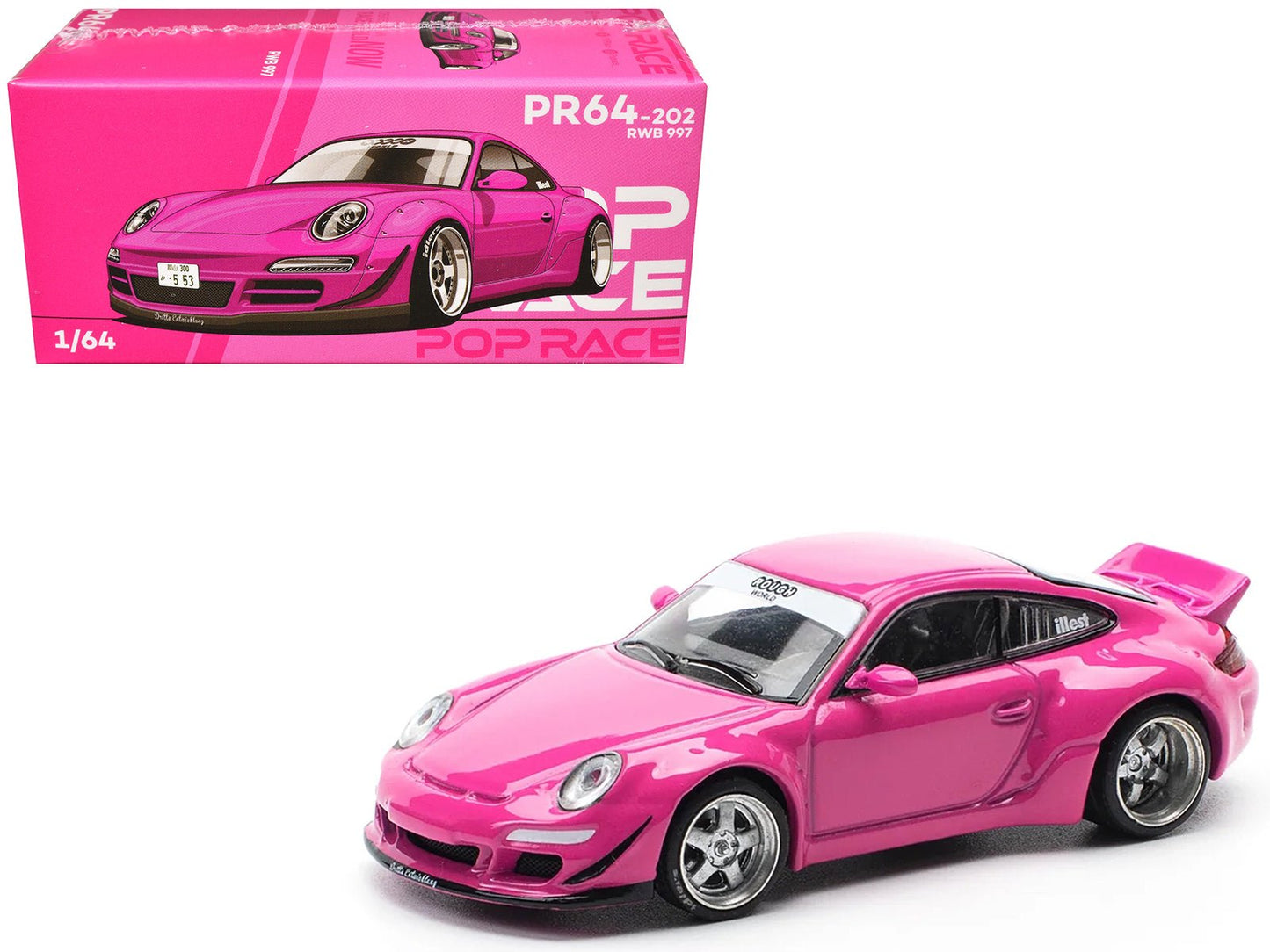 RWB 997 Pink 1/64 Diecast Model Car by Pop Race free shipping USA