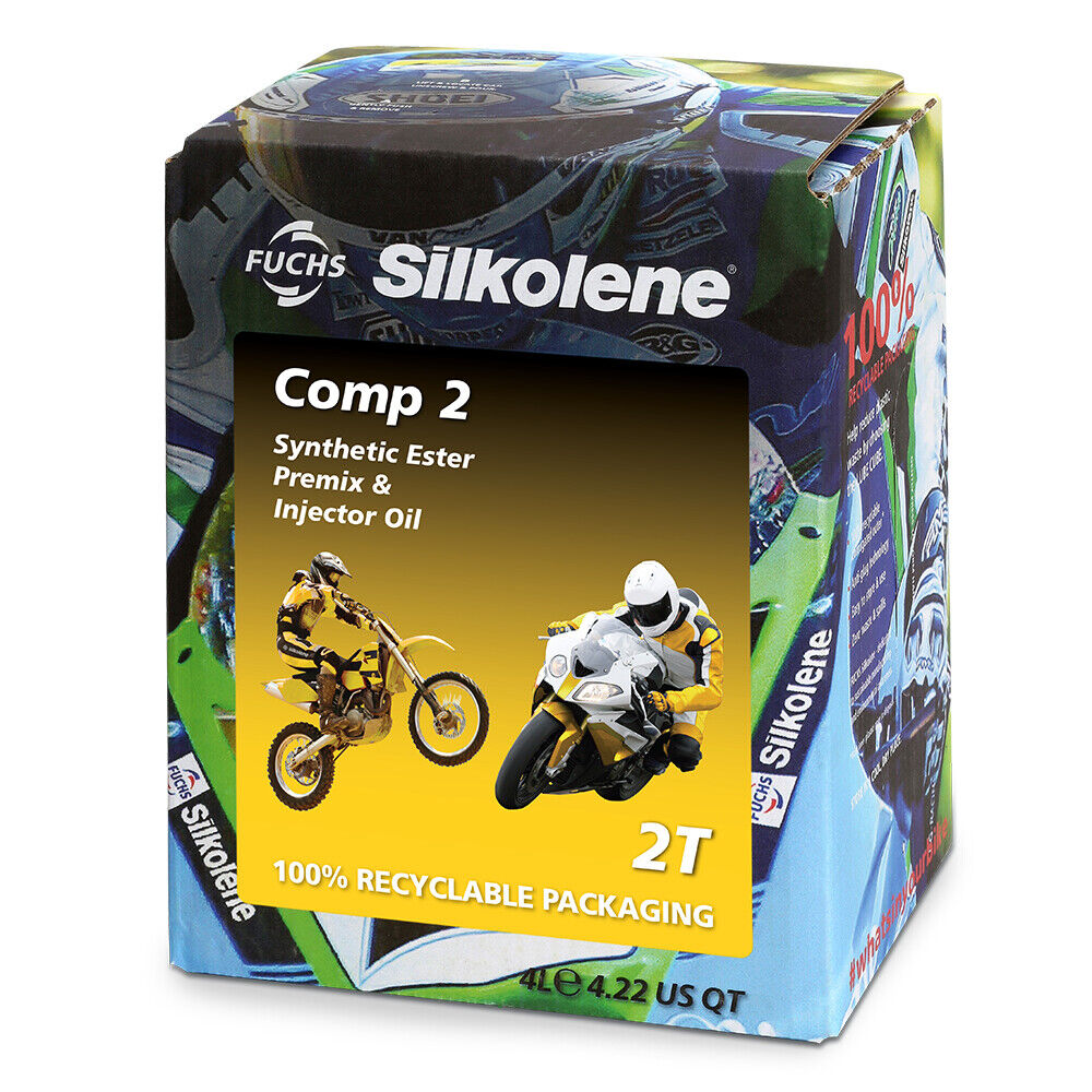 Silkolene Comp 2 2T 2 Stroke Motorcycle Bike Engine Oil 4 Litre Lube Cube