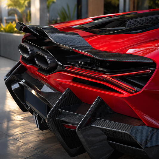 Aggressive Prepreg Blue Carbon Fiber Rear Spoiler Wing for Lamborghini Revuelto