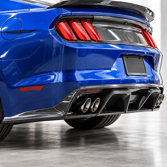 Carbon Fiber Rear Bumper Diffuser for Ford Mustang GT Coupe