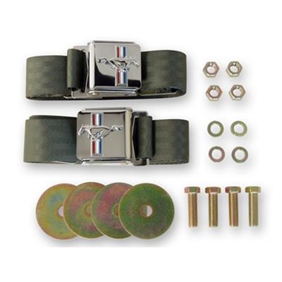 Scott Drake Mustang Emblem Seat Belts - SBGNH