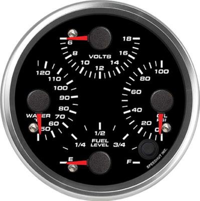 Speedhut Revolution Series Quad Gauge Kits - R4QG1REV