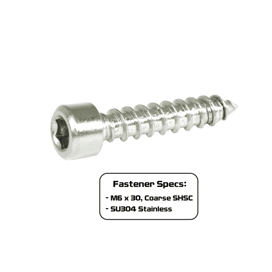 ZSPEC M6x30mm Coarse Socket-Cap SHSC Fasteners, Stainless, 10-Pack