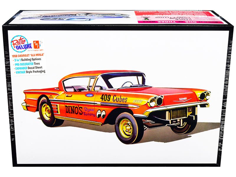 Skill 2 Model Kit 1958 Chevrolet Impala "Ala-Impala" 3-in-1 Kit 1/25 Scale Model by AMT free shipping USA