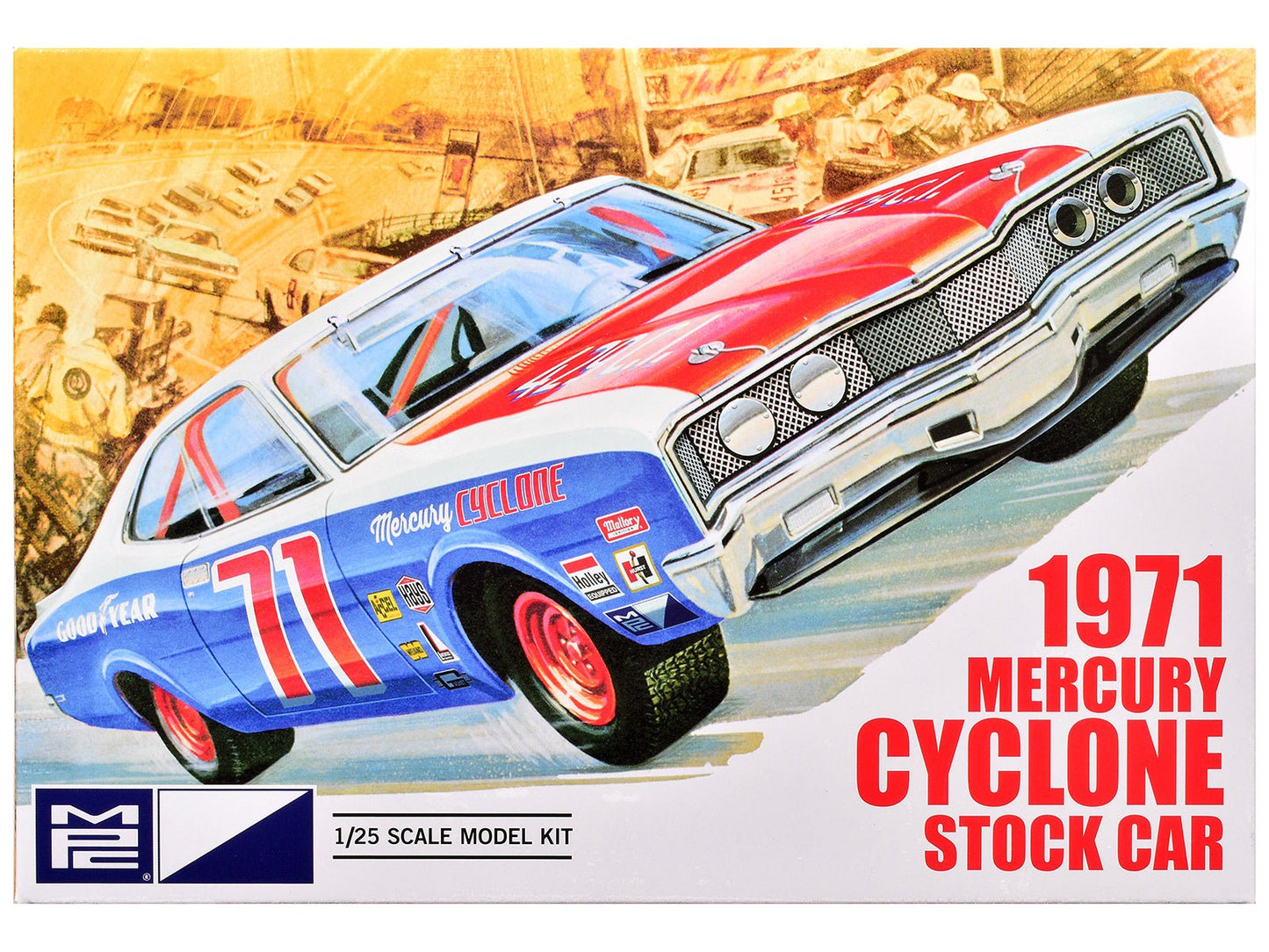 Skill 2 Model Kit 1971 Mercury Cyclone Stock Car 1/25 Scale Model by MPC free shipping USA