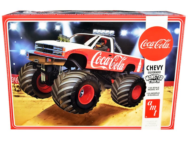 Skill 2 Model Kit Chevrolet Silverado Monster Truck "Coca-Cola" 1/25 Scale Model by AMT free shipping USA