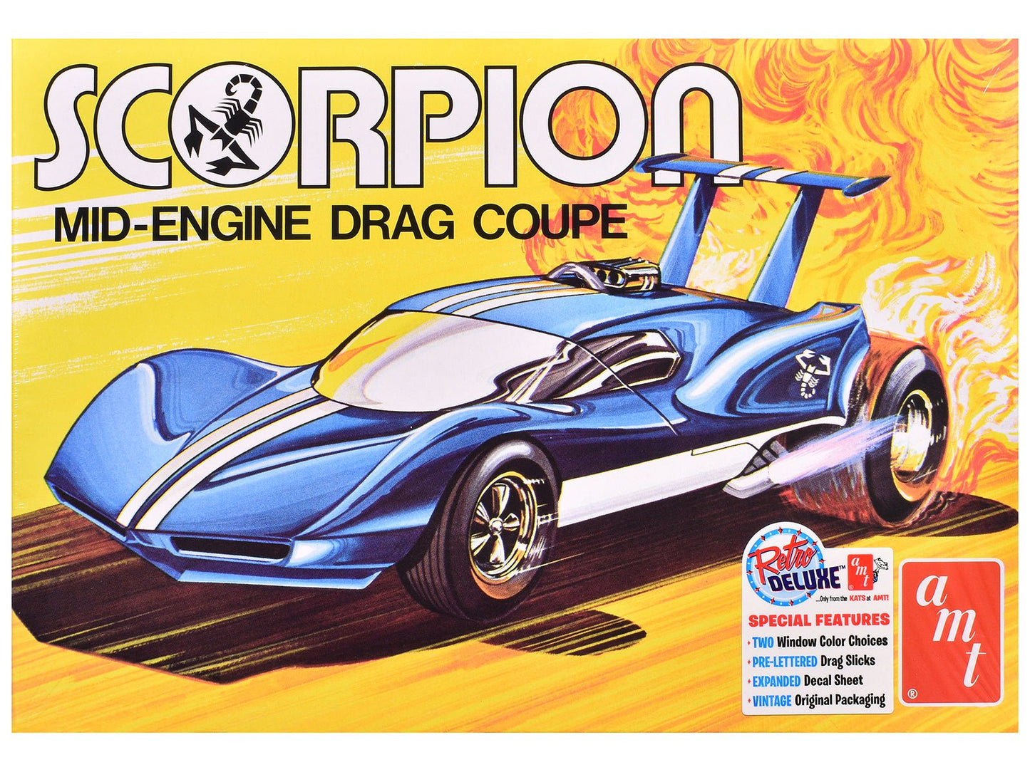 Skill 3 Model Kit Scorpion Mid-Engine Drag Coupe 1/25 Scale Model by AMT free shipping USA
