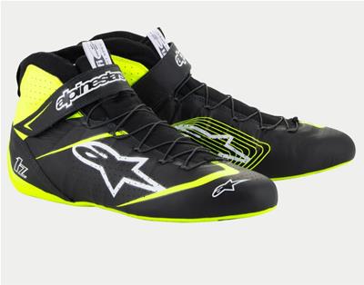 Alpinestars Race Driving Shoes, Tech-1 Z V3, Mid-top, Aramid Liner, Leather Outer, Black/Yellow - 271552415595