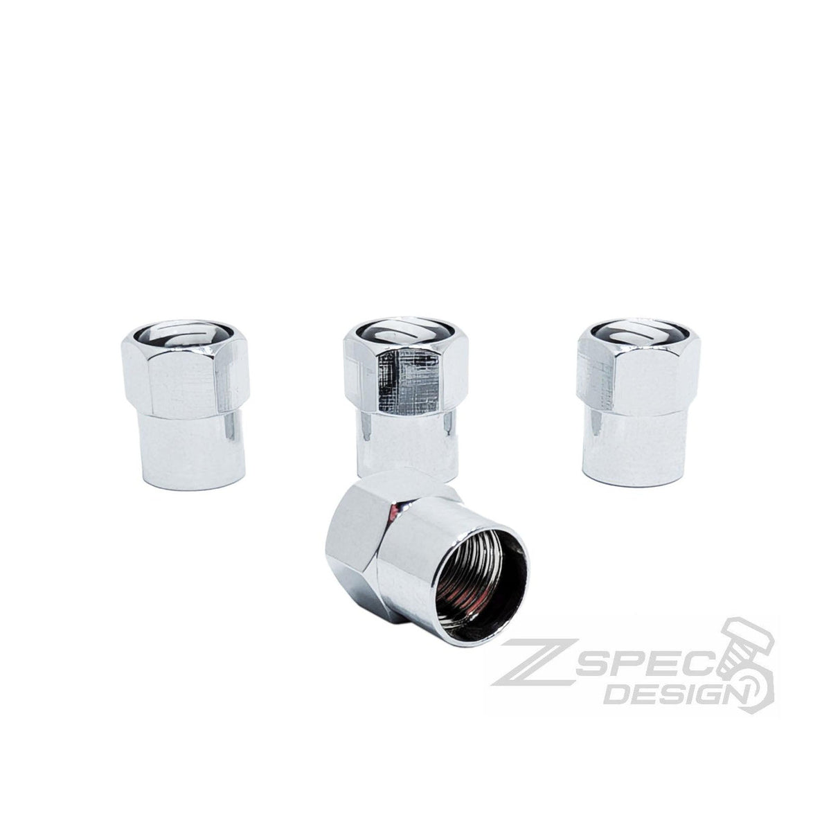 Chrome Valve Stem Tire Caps, Suzuki Style