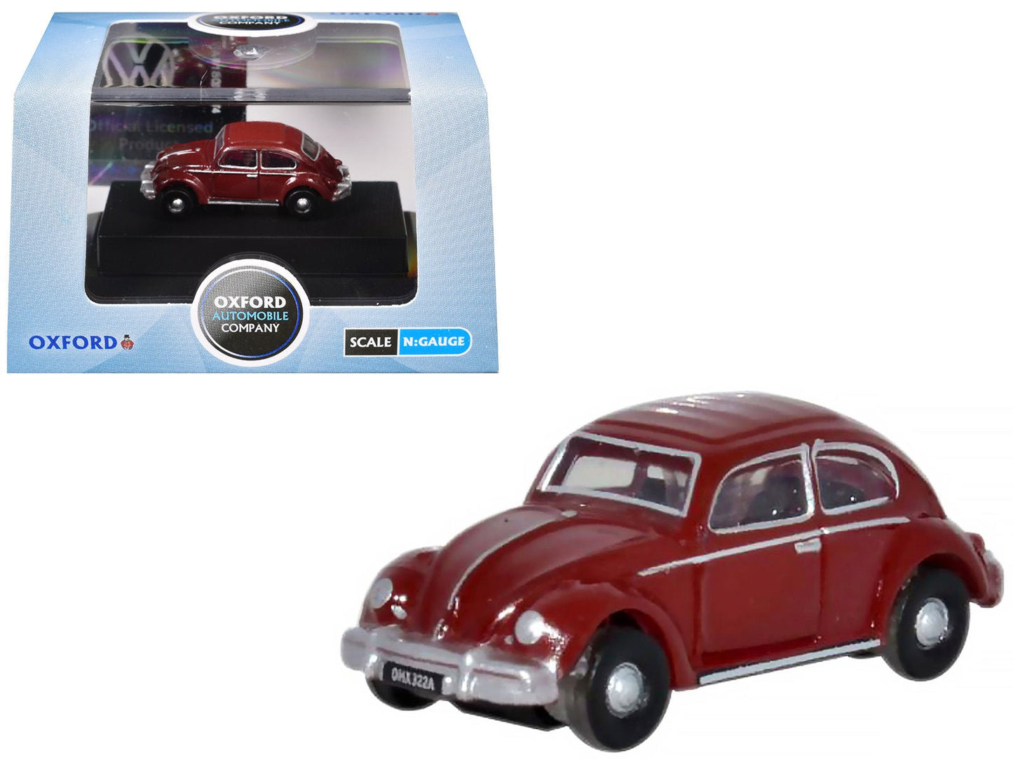 Volkswagen Beetle Ruby Red 1/148 (N) Scale Diecast Model Car by Oxford Diecast free shipping USA