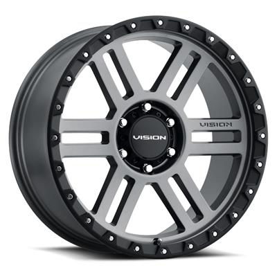 Vision Off-Road 354 Manx 2 Satin Gray Wheels with Black Lip - S1833